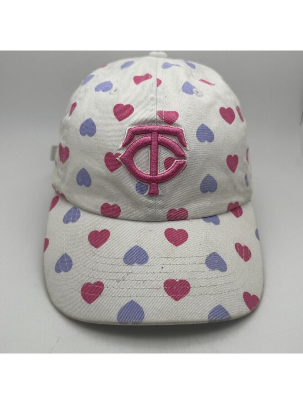 Minnesota Twins MLB Baseball Cap Hat 47 Brand Girls White Pink Blue Hearts Kids